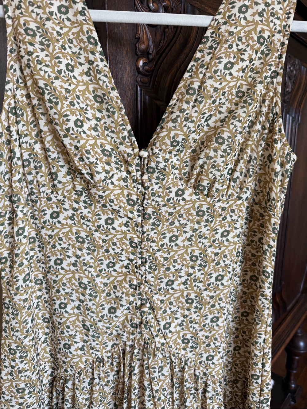Anthropologie Mustard Floral Maxi Dress - Picture 2 of 4